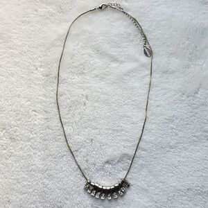 Mestige Silver Tone Necklace with Crystal Accents